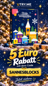 UTRY.ME XXL-Adventskalender 2026 – 5 Euro Rabatt mit Code SANNESBLOCK5